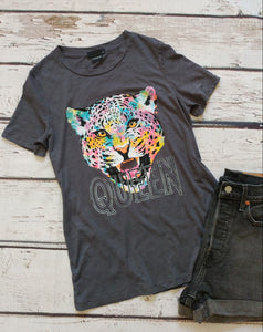 Queen tiger tee (Charcoal)