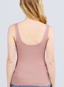 Ella tank top with button detail (Taupe)